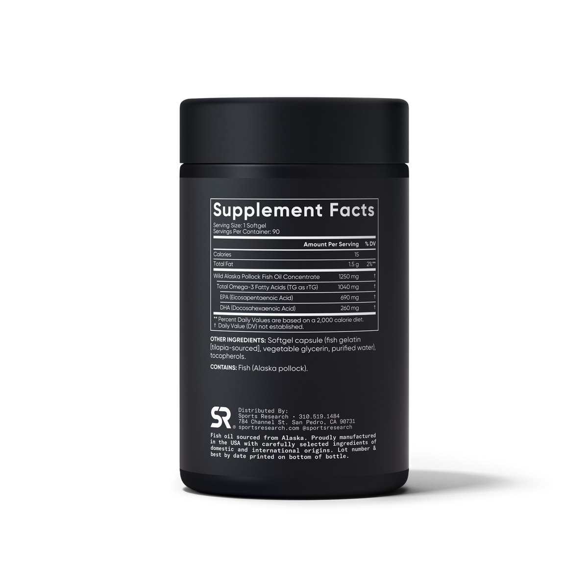 Sports Research Omega-3 de Abadejo de Alaska 1.250 mg