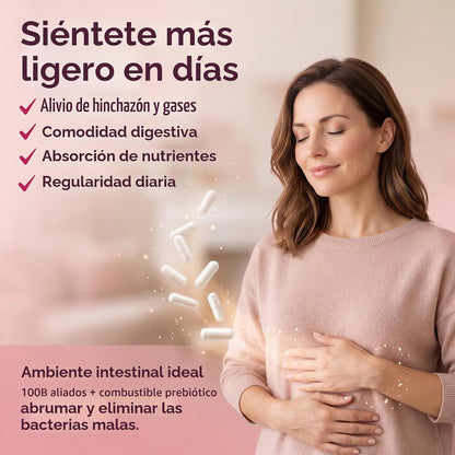 Probióticos para Mujer 100 Mil Millones CFU – 34 Cepas, Prebióticos y Enzimas | Wholesome Wellness | 60 Cápsulas